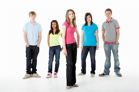 Group of Teenage Friends in Studio Stock Photo - Budget Royalty-Free & Subscription, Code: 400-05729844