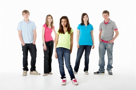 Group of Teenage Friends in Studio Stock Photo - Budget Royalty-Free & Subscription, Code: 400-05729842