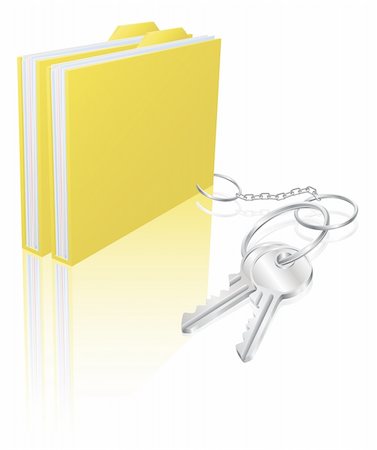 firewall white guard - Illustration of file folder attached to keys as a keyring. Concept for secure file storage, access etc. Stock Photo - Budget Royalty-Free & Subscription, Code: 400-05729878