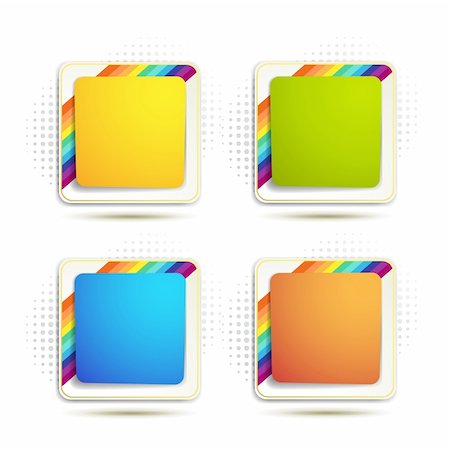 Square backgrounds with rainbow on white Stock Photo - Budget Royalty-Free & Subscription, Code: 400-05720659