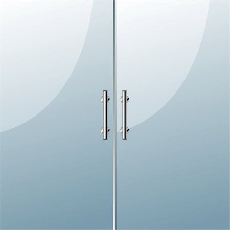 scalable - Glass door with chrome silver handles set Foto de stock - Super Valor sin royalties y Suscripción, Código: 400-05721179