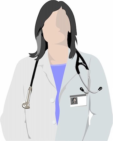 Medical doctor with stethoscope on cardiogram  background. Vector illustration Stock Photo - Budget Royalty-Free & Subscription, Code: 400-05721776
