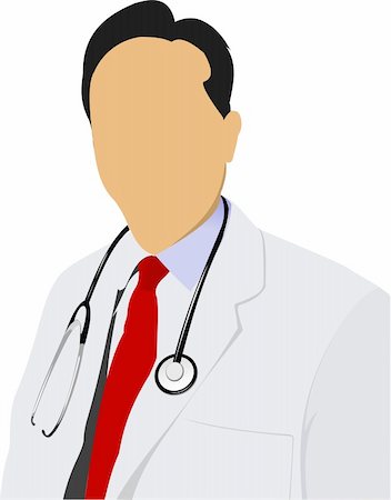 Medical doctor with stethoscope on white  background. Vector illustration Stock Photo - Budget Royalty-Free & Subscription, Code: 400-05721777