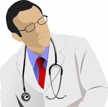 Medical doctor with stethoscope on white  background. Vector illustration Stock Photo - Budget Royalty-Free & Subscription, Code: 400-05721778