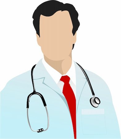 Medical doctor with stethoscope on white  background. Vector illustration Stock Photo - Budget Royalty-Free & Subscription, Code: 400-05721779