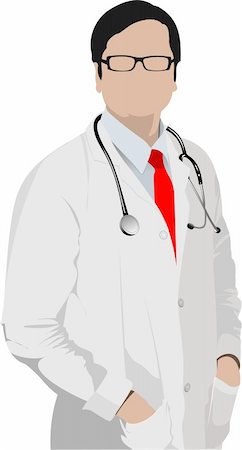 Medical doctor with stethoscope. Vector illustration Stock Photo - Budget Royalty-Free & Subscription, Code: 400-05721802