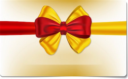 simsearch:400-05721867,k - Gift card with red and yellow ribbon and bow and smooth line for your text. Vector illustration Foto de stock - Super Valor sin royalties y Suscripción, Código: 400-05721867