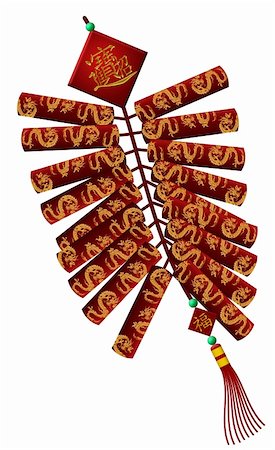 dragon and column - Happy Chinese New Year Dragon Red Firecrackers Illustration Stock Photo - Budget Royalty-Free & Subscription, Code: 400-05722594