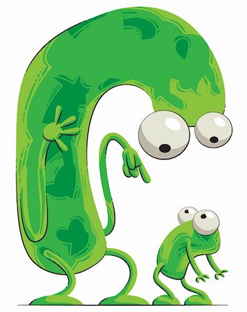 Illustration of two green creatures as parent and child. Also available as a Vector in Adobe illustrator EPS format, compressed in a zip file. The different graphics are all on separate layers so they can easily be moved or edited individually Stock Photo - Budget Royalty-Free & Subscription, Code: 400-05723119