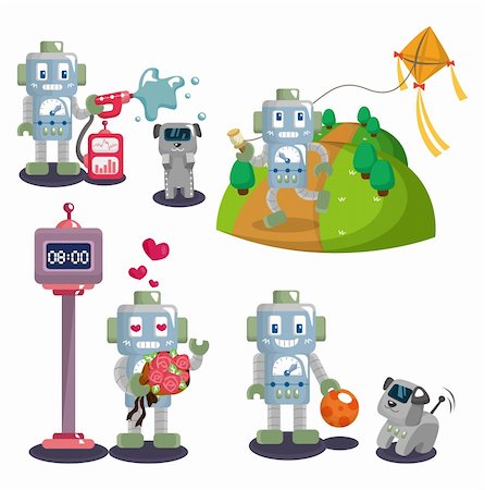 cartoon robot set Stock Photo - Budget Royalty-Free & Subscription, Code: 400-05734020