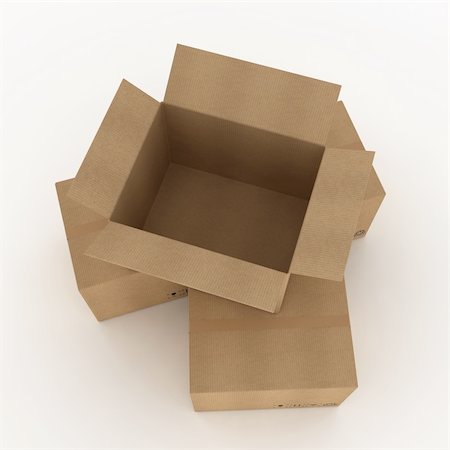 simsearch:400-06073227,k - Opened cardboard box and some clossed boxes Stock Photo - Budget Royalty-Free & Subscription, Code: 400-05734086