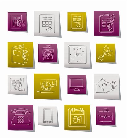 simsearch:400-04913456,k - Business and office tools icons - vector icon set Stock Photo - Budget Royalty-Free & Subscription, Code: 400-05734123
