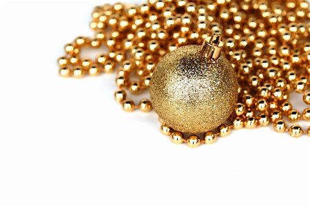 simsearch:400-05693036,k - golden christmas ball isolated on white Stock Photo - Budget Royalty-Free & Subscription, Code: 400-05734267