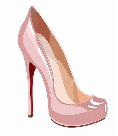 simsearch:400-07218273,k - Elegant pink shoe. Vector illustration Stock Photo - Budget Royalty-Free & Subscription, Code: 400-05734293