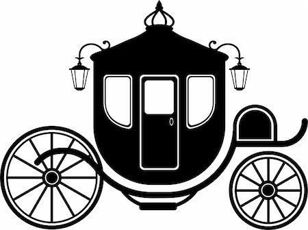 Carriage in Silhouette over white. EPS 8, AI, JPEG Stock Photo - Budget Royalty-Free & Subscription, Code: 400-05734624