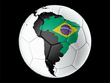 sur - soccer ball, with the drawn map of brazil Stock Photo - Budget Royalty-Free & Subscription, Code: 400-05734644