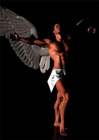 a male angel in his unique pose and expression Stock Photo - Budget Royalty-Free & Subscription, Code: 400-05735115