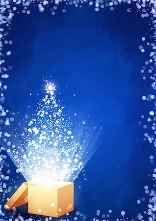 Christmas gift - vertical background with magic box Stock Photo - Budget Royalty-Free & Subscription, Code: 400-05735198
