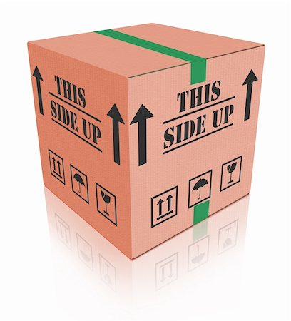 simsearch:400-05735817,k - this side up package cardboard box with text shipment storage or delivery packet from online order handle with care fragile Stock Photo - Budget Royalty-Free & Subscription, Code: 400-05735361