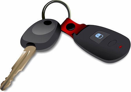 silver car - Car key with remote control isolated over white background Stock Photo - Budget Royalty-Free & Subscription, Code: 400-05737017