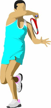 simsearch:400-05277759,k - Woman Tennis player poster. Colored Vector illustration for designers Stock Photo - Budget Royalty-Free & Subscription, Code: 400-05737027