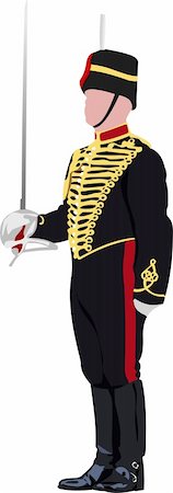 simsearch:841-07202015,k - Royal Guard with sword at Buckingham palace in London. Vector illustration Stock Photo - Budget Royalty-Free & Subscription, Code: 400-05737077