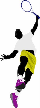 silhouette of a server - Tennis player. Colored Vector illustration for designers Stock Photo - Budget Royalty-Free & Subscription, Code: 400-05737096