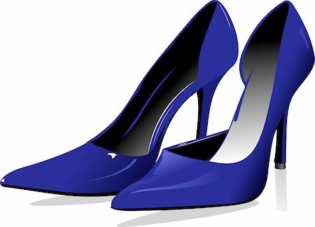 simsearch:400-06070695,k - Fashion woman blue shoes. Vector illustration Foto de stock - Super Valor sin royalties y Suscripción, Código: 400-05737127