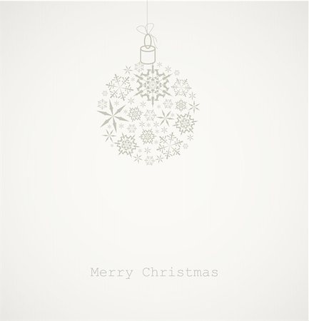 Christmas ball made from gray snowflakes on gray background - Christmas card Stock Photo - Budget Royalty-Free & Subscription, Code: 400-05737341