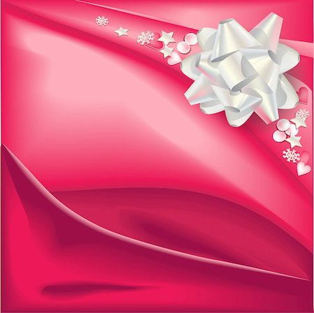 simsearch:400-05693036,k - Light silver bow on red silk glossy background. Stock Photo - Budget Royalty-Free & Subscription, Code: 400-05738462