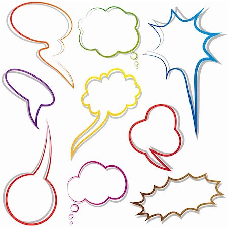 simsearch:400-04320168,k - Speech and thought bubble. Dialog cloud. Vector illustration. Elements for design. Stock Photo - Budget Royalty-Free & Subscription, Code: 400-05730143