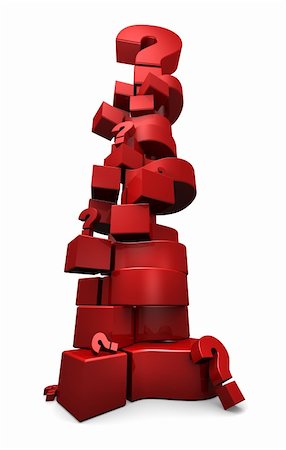 simsearch:400-05730288,k - 3D render of a stack of red question marks. 3D illustration isolated on white background. Stock Photo - Budget Royalty-Free & Subscription, Code: 400-05730281