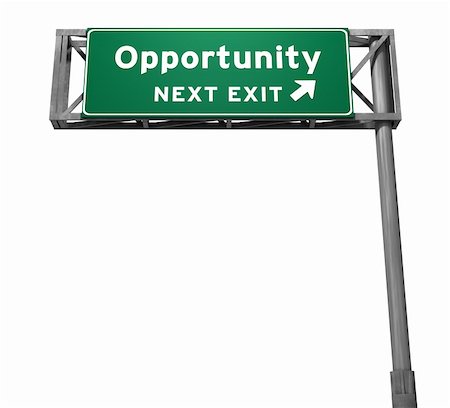 simsearch:400-05730469,k - Opportunity Freeway Exit Sign. 3D illustration isolated on white background. Stock Photo - Budget Royalty-Free & Subscription, Code: 400-05730318