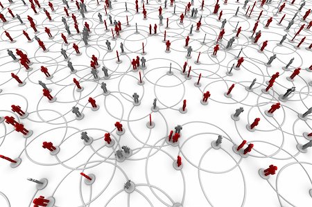 High resolution 3D illustration of people linked to a network. Stock Photo - Budget Royalty-Free & Subscription, Code: 400-05730349