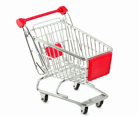 simsearch:400-04321973,k - Metal shopping cart isolated on white background Stock Photo - Budget Royalty-Free & Subscription, Code: 400-05730433
