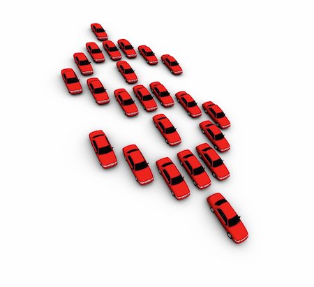 eyeidea (artist) - High resolution render of red 3D cars forming dollar symbol. Isolated on white. Stock Photo - Budget Royalty-Free & Subscription, Code: 400-05730445