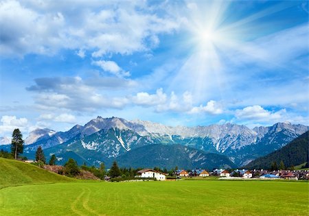 simsearch:400-05135647,k - Alps mountain meadow tranquil summer view (Austria, Gosau village outskirts) Stock Photo - Budget Royalty-Free & Subscription, Code: 400-05730606