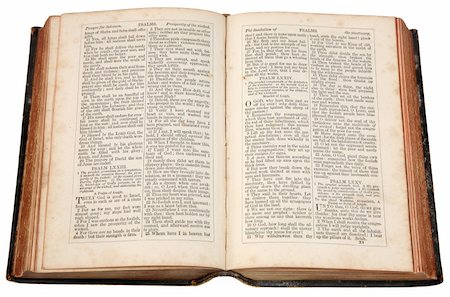 Psalms in an old bible published in 1868. Stock Photo - Budget Royalty-Free & Subscription, Code: 400-05730788