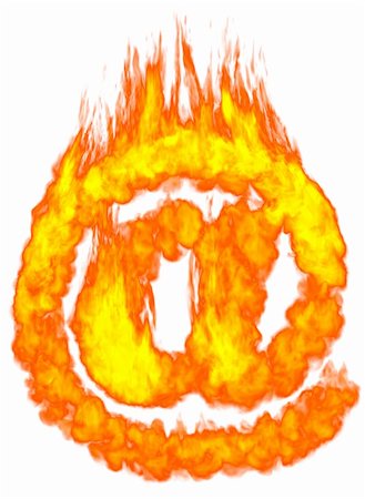 Burning e-mail symbol AT. Isolated on white background Foto de stock - Super Valor sin royalties y Suscripción, Código: 400-05731185