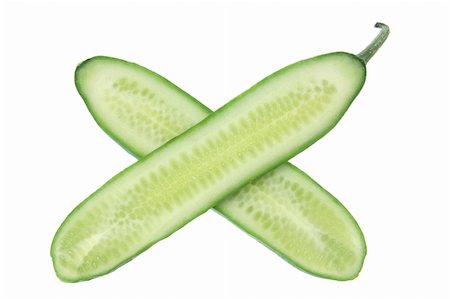 simsearch:400-05367726,k - Halves of Lebanese Cucumber on White Background Stock Photo - Budget Royalty-Free & Subscription, Code: 400-05731429