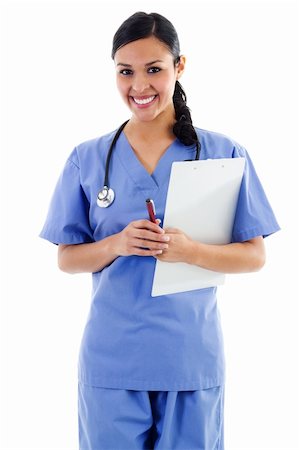 Female health care worker isolated on white background Stock Photo - Budget Royalty-Free & Subscription, Code: 400-05732017