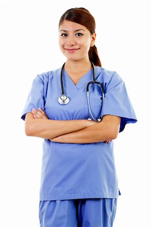 Female healthcare worker isolated on white background Stock Photo - Budget Royalty-Free & Subscription, Code: 400-05732018