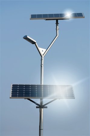 Solar panels and lamp Stock Photo - Budget Royalty-Free & Subscription, Code: 400-05732107