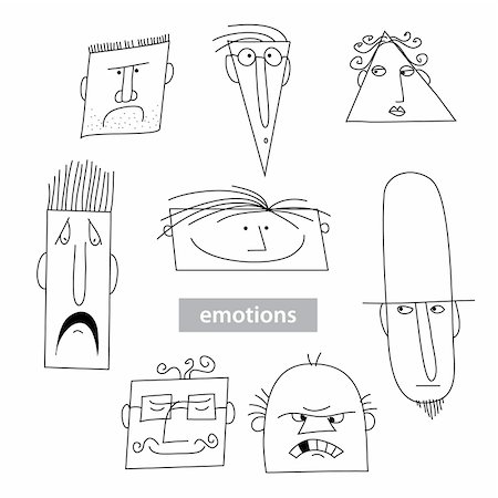 simsearch:400-04790516,k - Set - the emotions of different people. Vector Collection. Stock Photo - Budget Royalty-Free & Subscription, Code: 400-05733010