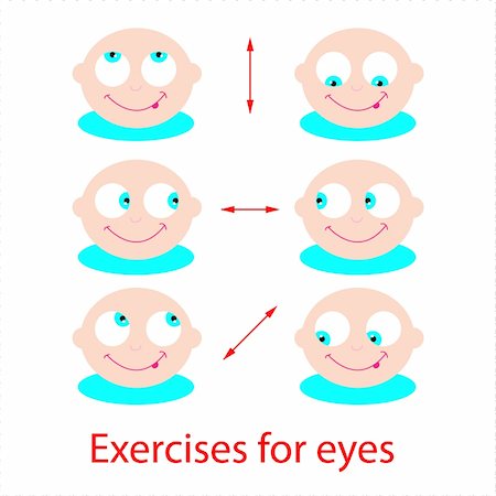 Set of exercises for the eyes. Good eyesight! Stock Photo - Budget Royalty-Free & Subscription, Code: 400-05733011