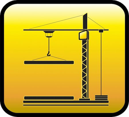 yellow sign with modern construction crane silhouette Photographie de stock - Aubaine LD & Abonnement, Code: 400-05733512