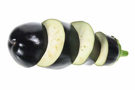 simsearch:400-05744489,k - Slices of Aubergine on White Background Stock Photo - Budget Royalty-Free & Subscription, Code: 400-05744447
