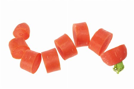 simsearch:400-05744489,k - Slices of Carrot on White Background Stock Photo - Budget Royalty-Free & Subscription, Code: 400-05744449