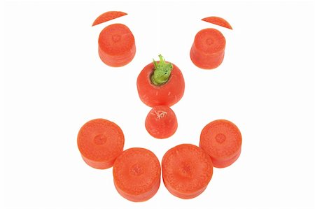 simsearch:400-05744489,k - Carrot Face on White Background Stock Photo - Budget Royalty-Free & Subscription, Code: 400-05744450