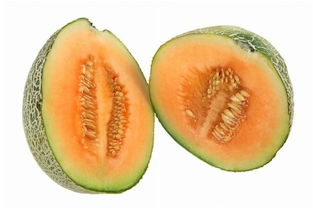 simsearch:400-05367726,k - Halves of Rock Melon on White Background Stock Photo - Budget Royalty-Free & Subscription, Code: 400-05744515
